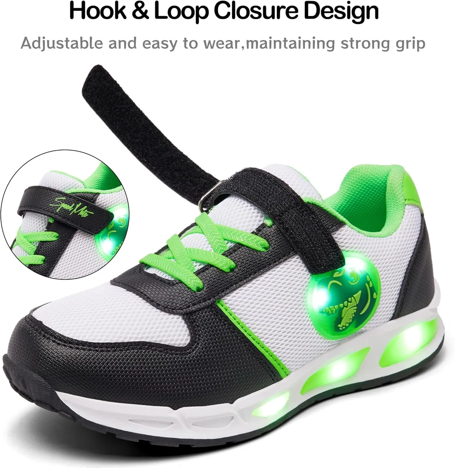 Toddler Light Up Shoes Boys Girls Breathable LED Glowing Luminous Tennis Sneakers for Outdoor Sport(Little/Big Kid)