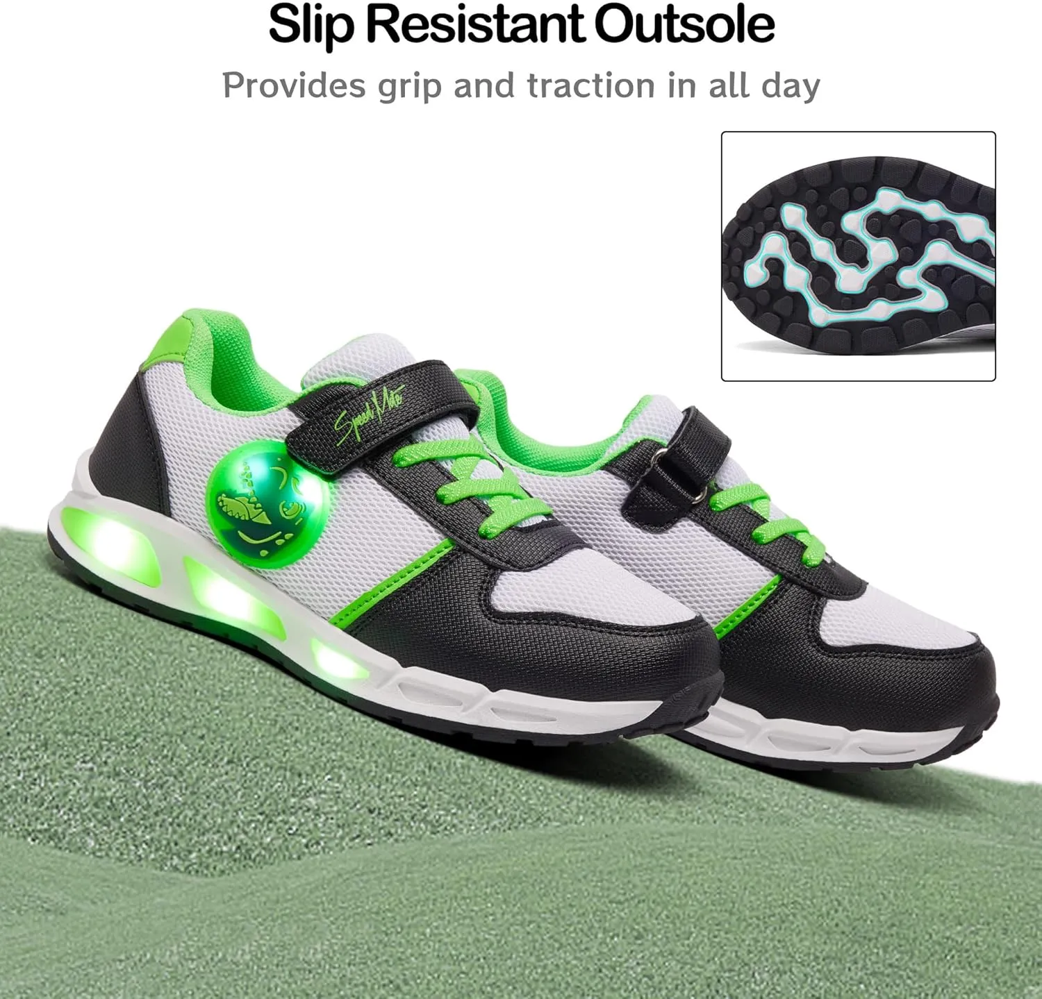 Toddler Light Up Shoes Boys Girls Breathable LED Glowing Luminous Tennis Sneakers for Outdoor Sport(Little/Big Kid)