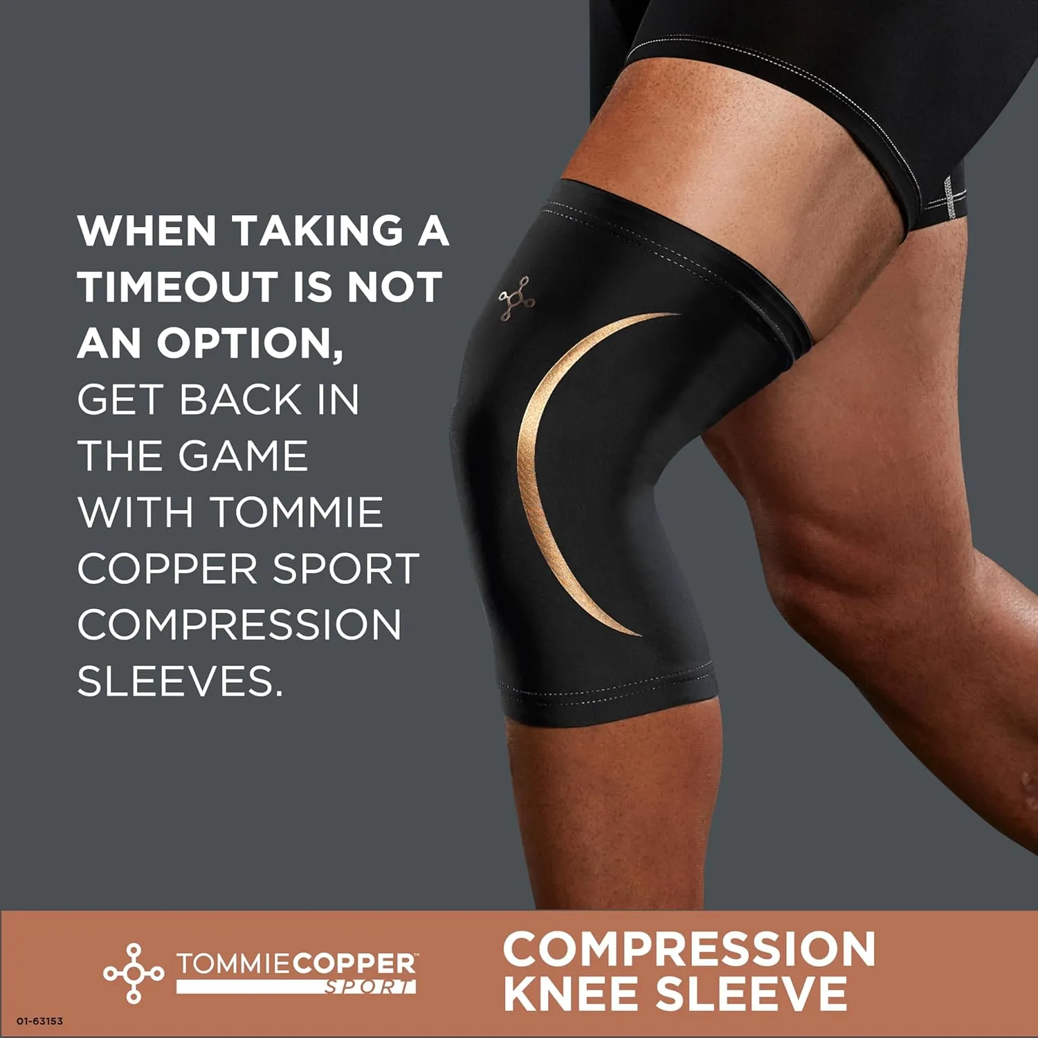 Tommie Copper Knee Compression Sleeve (L/XL, Black), 4D Stretch & Non-Slip Fit for Targeted Support, Patented Copper Znergy Fabric, Anti-Odor Benefits, Breathable Design