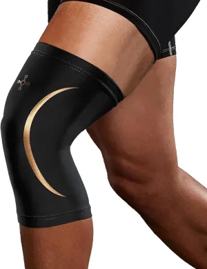 Tommie Copper Knee Compression Sleeve (L/XL, Black), 4D Stretch & Non-Slip Fit for Targeted Support, Patented Copper Znergy Fabric, Anti-Odor Benefits, Breathable Design