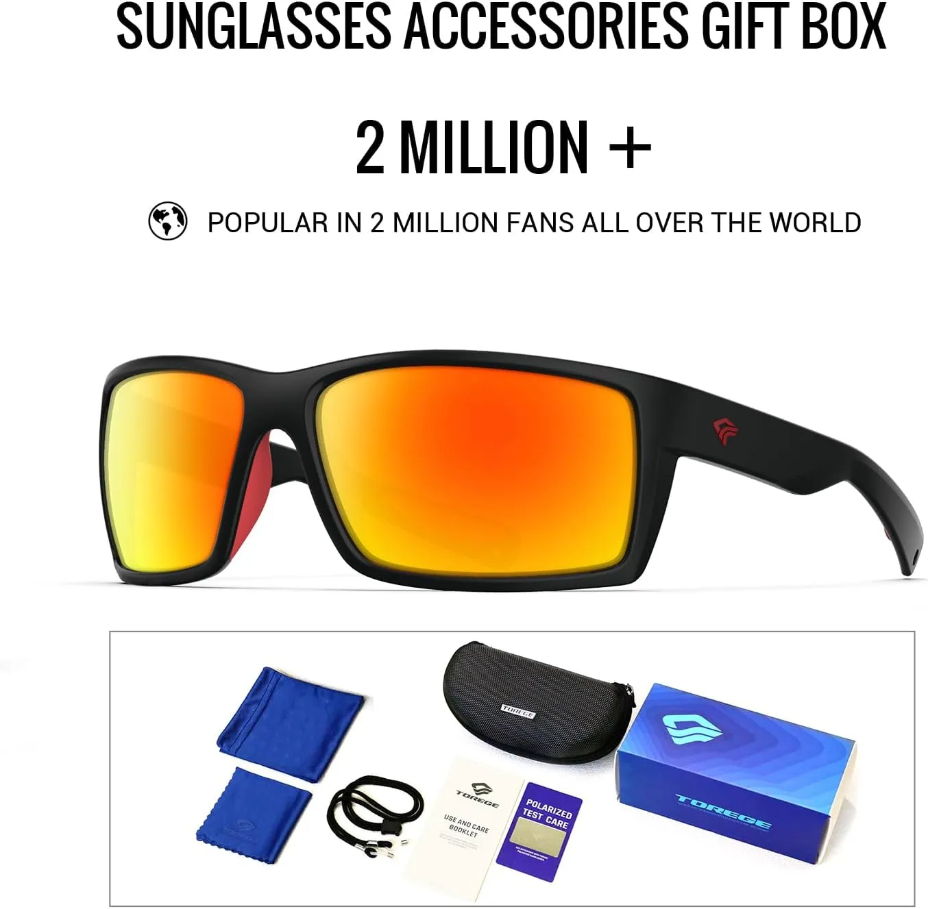 TOREGE Sports Polarized Sunglasses for Men Women Flexible Frame Cycling Running Driving Fishing Mountaineering TR24