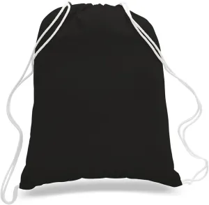 ToteBagFactory 6-Pack Cotton Canvas Drawstring Backpacks: Blank, Plain, Reusable Cloth, 14" W x 18" H