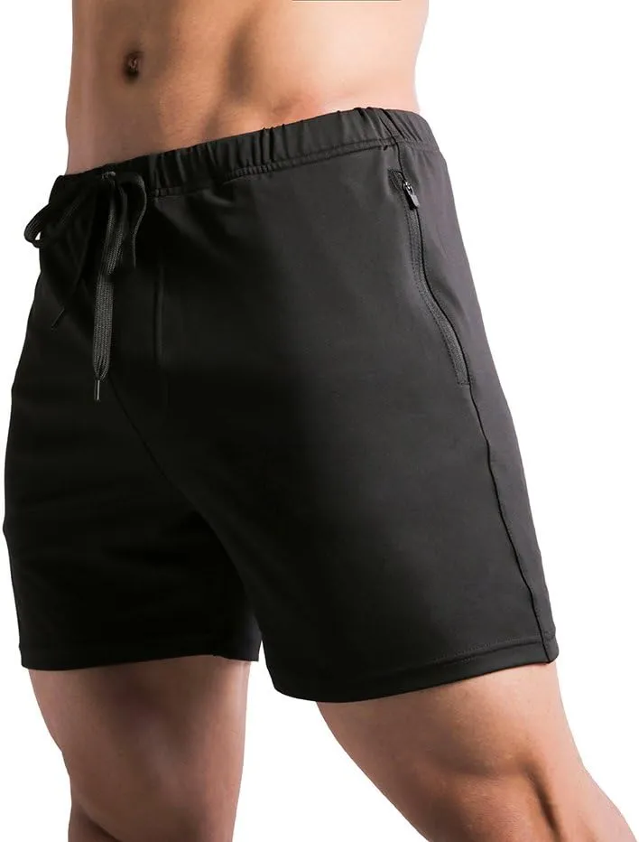 Tough Mode Mens Workout Bodybuilding MMA WOD Training Gym Running Lifting Shorts Zipper Pocket