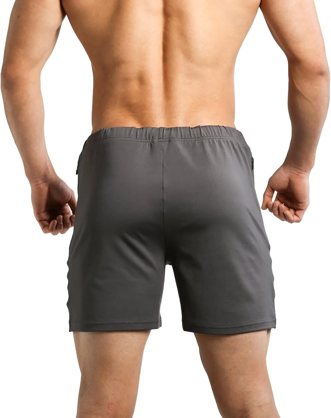 Tough Mode Mens Workout Bodybuilding MMA WOD Training Gym Running Lifting Shorts Zipper Pocket