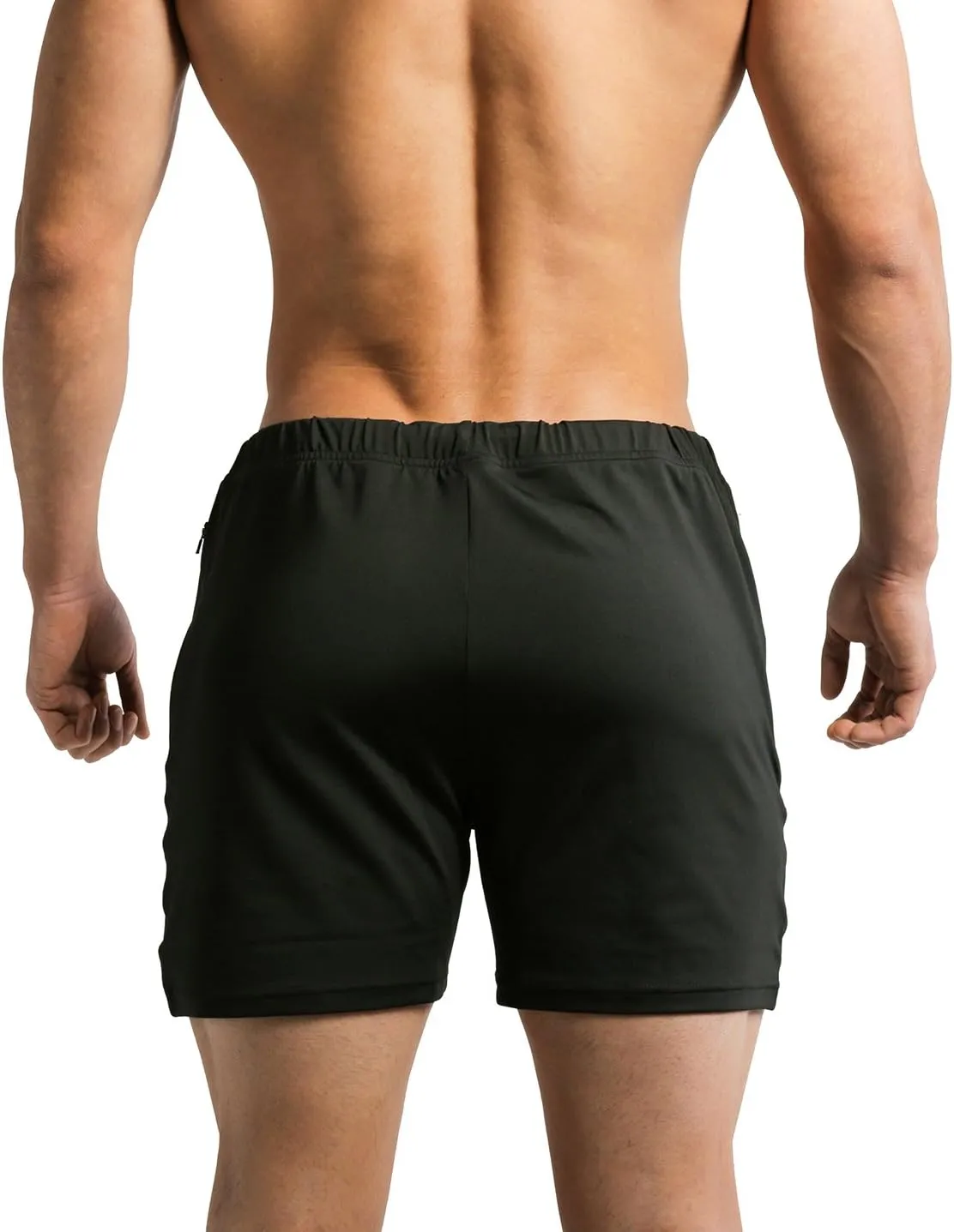 Tough Mode Mens Workout Bodybuilding MMA WOD Training Gym Running Lifting Shorts Zipper Pocket