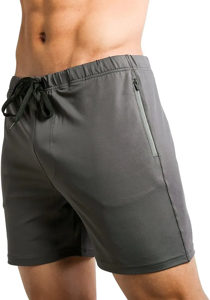 Tough Mode Mens Workout Bodybuilding MMA WOD Training Gym Running Lifting Shorts Zipper Pocket