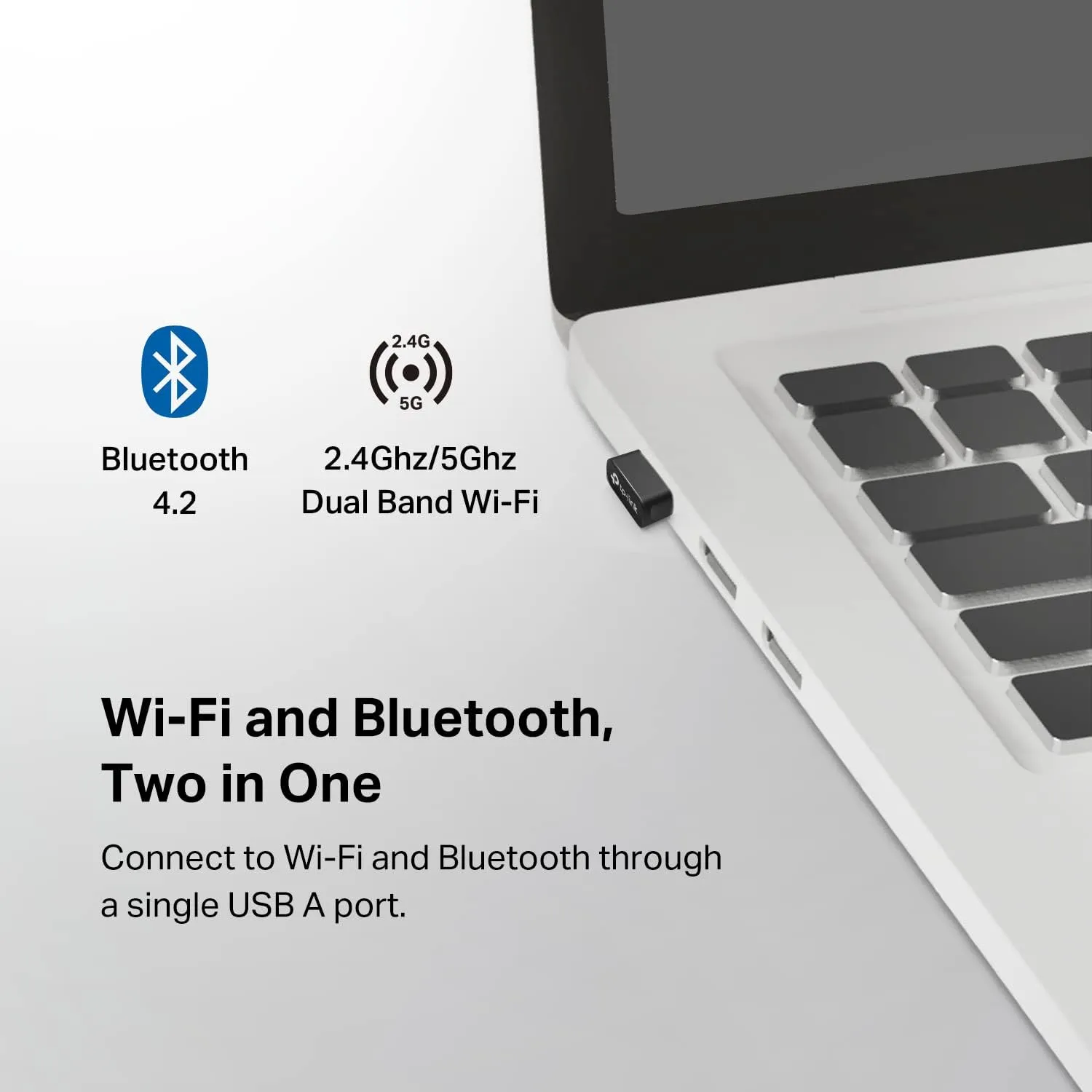TP-Link Nano 2-in-1 USB Bluetooth WIFi Adapter AC600(Archer T2UB Nano)- Bluetooth 4.2 with 2.4G/5G Dual Band Wireless Network Adapter for Desktop PC, WPA3, Supports Windows 11,10, 8.1,8, 7