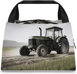 Tractor Agriculture Tranquil Lunch Bag for Women Men Reusable Lunch Tote Bags Insulated Lunch Box Large Capacity Lunchbox Cooler Lunch Container for Work Office Picnic Travel