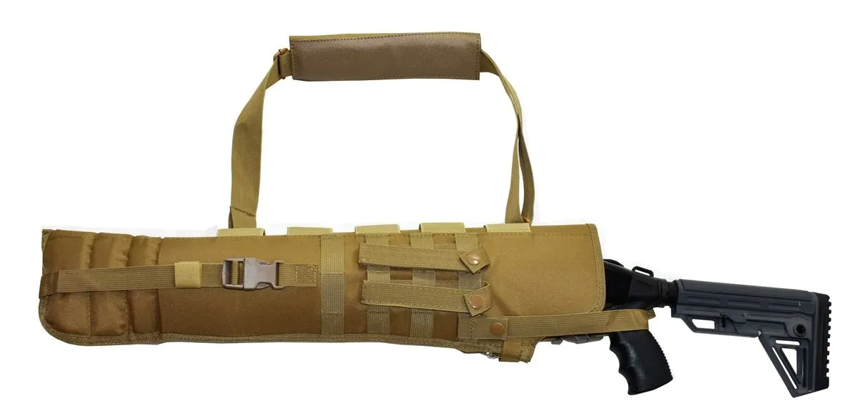 TRINITY mossberg 500 cruiser Scabbard Hunting Tactical Molle Soft Padded case ATV Horse Motorcycle Holder Adapter 25 inches Long Tan.
