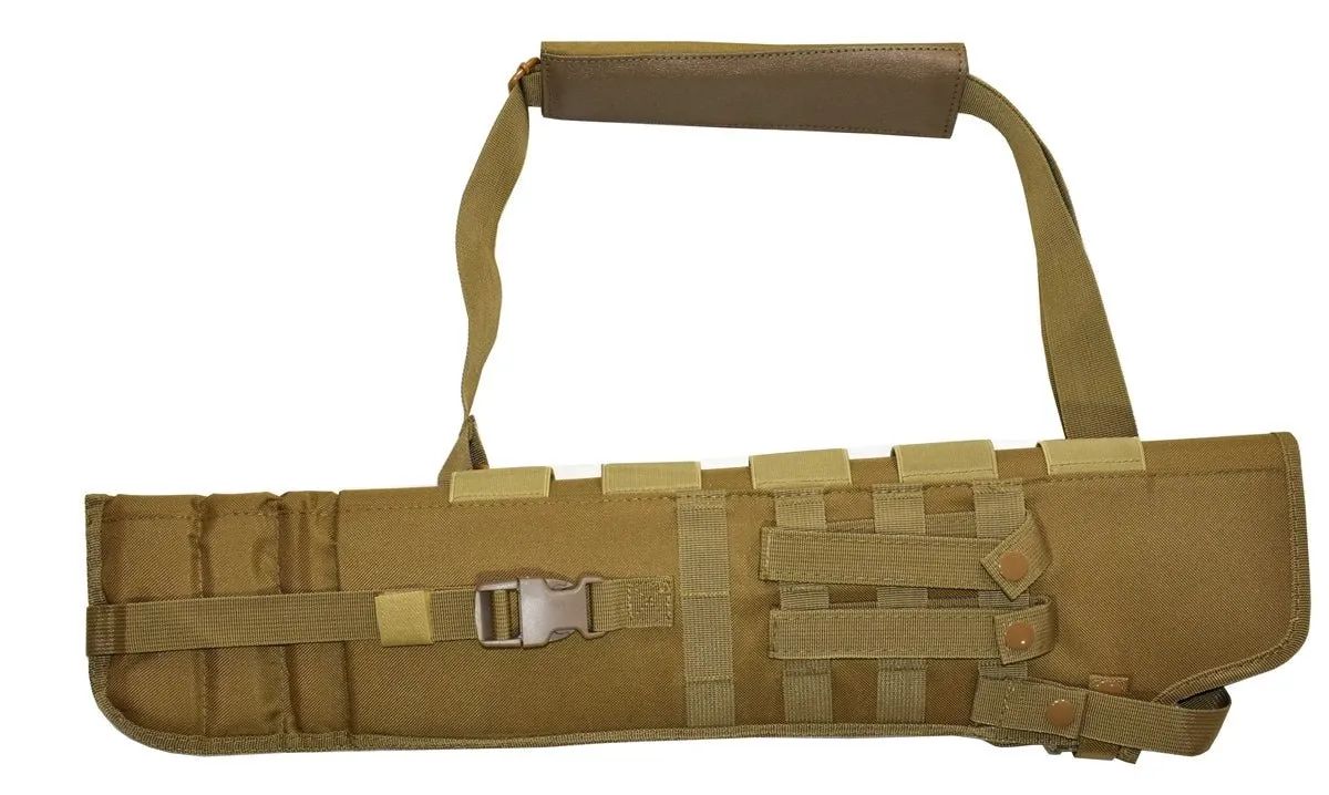 TRINITY mossberg 500 cruiser Scabbard Hunting Tactical Molle Soft Padded case ATV Horse Motorcycle Holder Adapter 25 inches Long Tan.