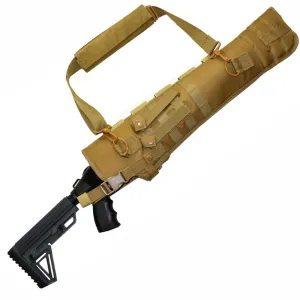 TRINITY mossberg 500 cruiser Scabbard Hunting Tactical Molle Soft Padded case ATV Horse Motorcycle Holder Adapter 25 inches Long Tan.