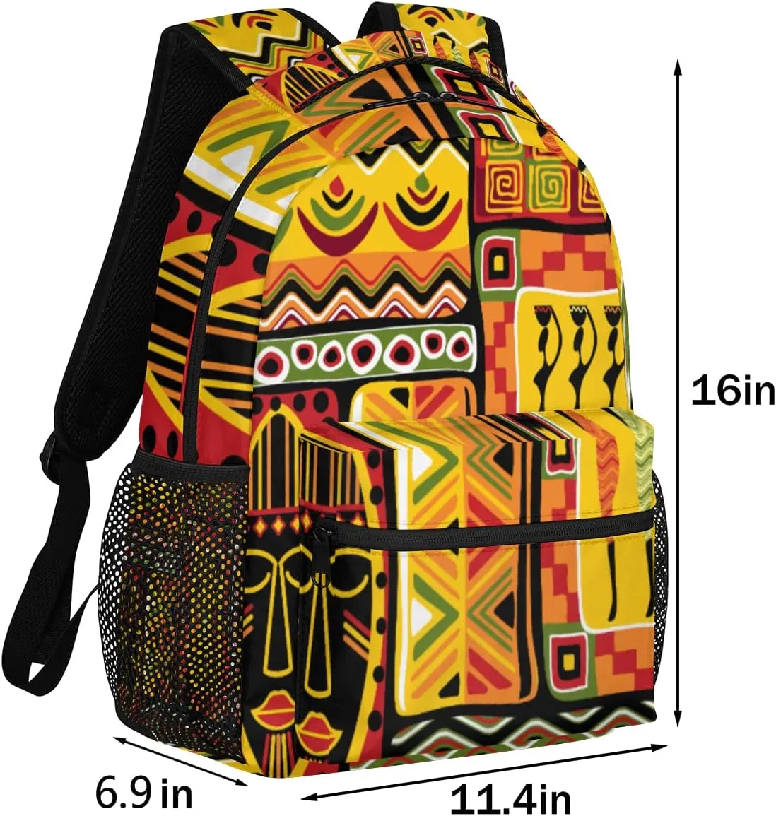 TropicalLife African Woman Backpack for School, School Bag for Girls Boys, Lightweight Travel Bookbag Casual College Daypack for Women Men