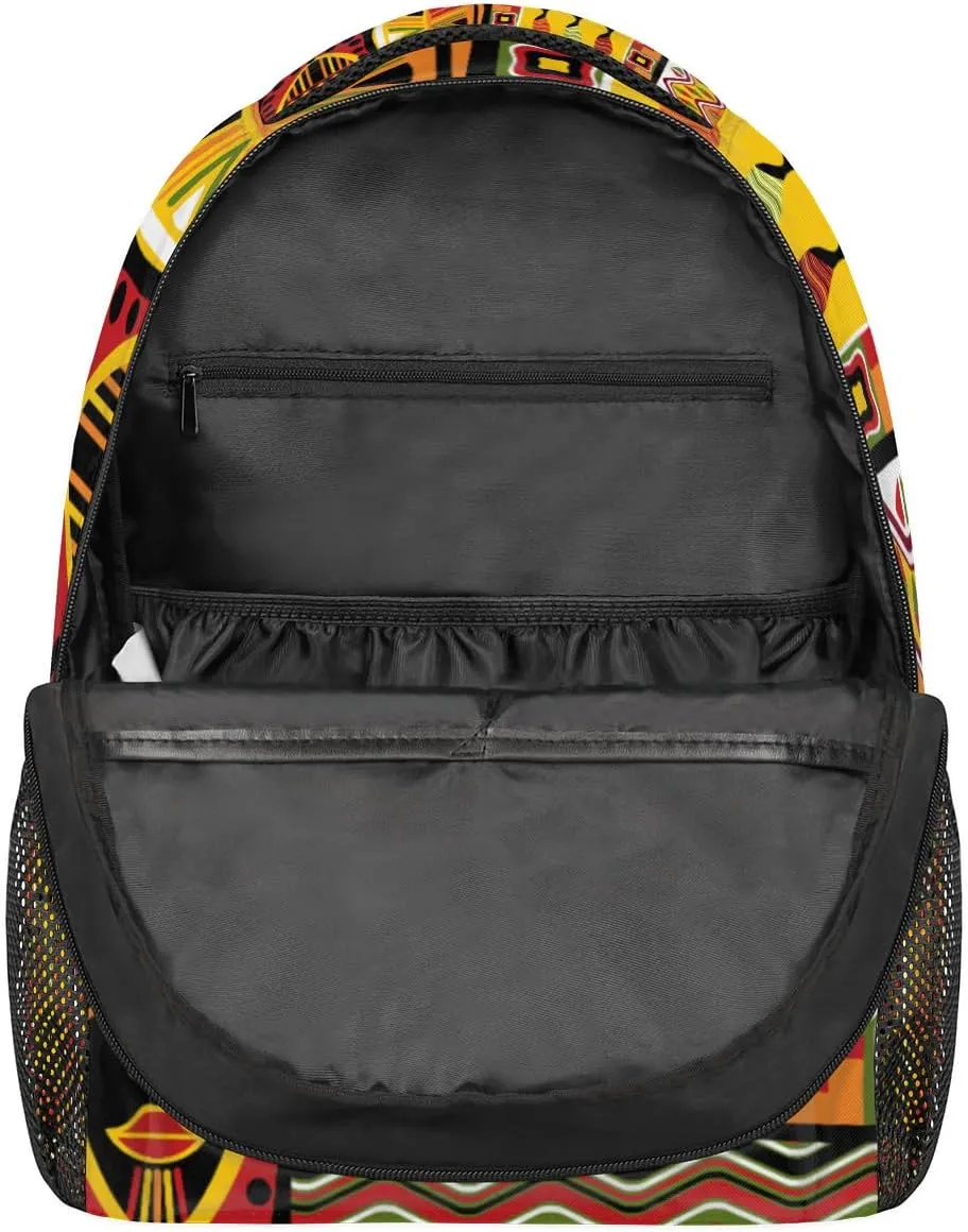 TropicalLife African Woman Backpack for School, School Bag for Girls Boys, Lightweight Travel Bookbag Casual College Daypack for Women Men
