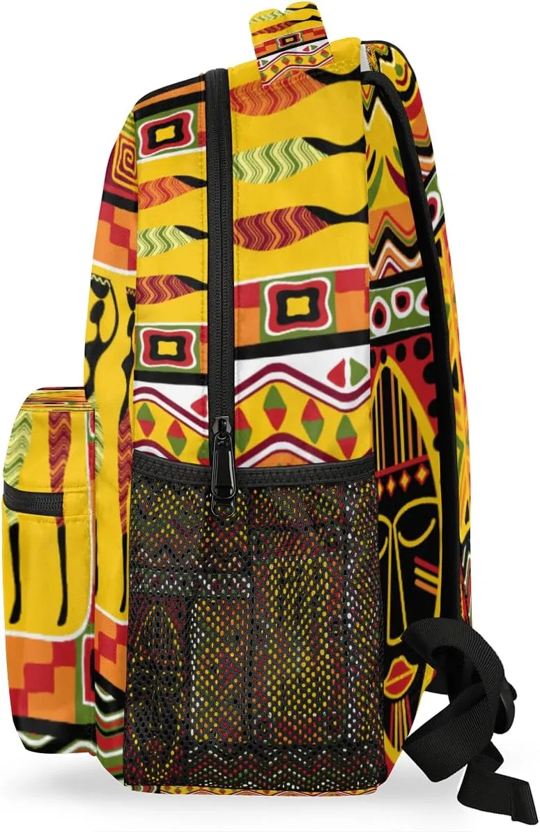 TropicalLife African Woman Backpack for School, School Bag for Girls Boys, Lightweight Travel Bookbag Casual College Daypack for Women Men