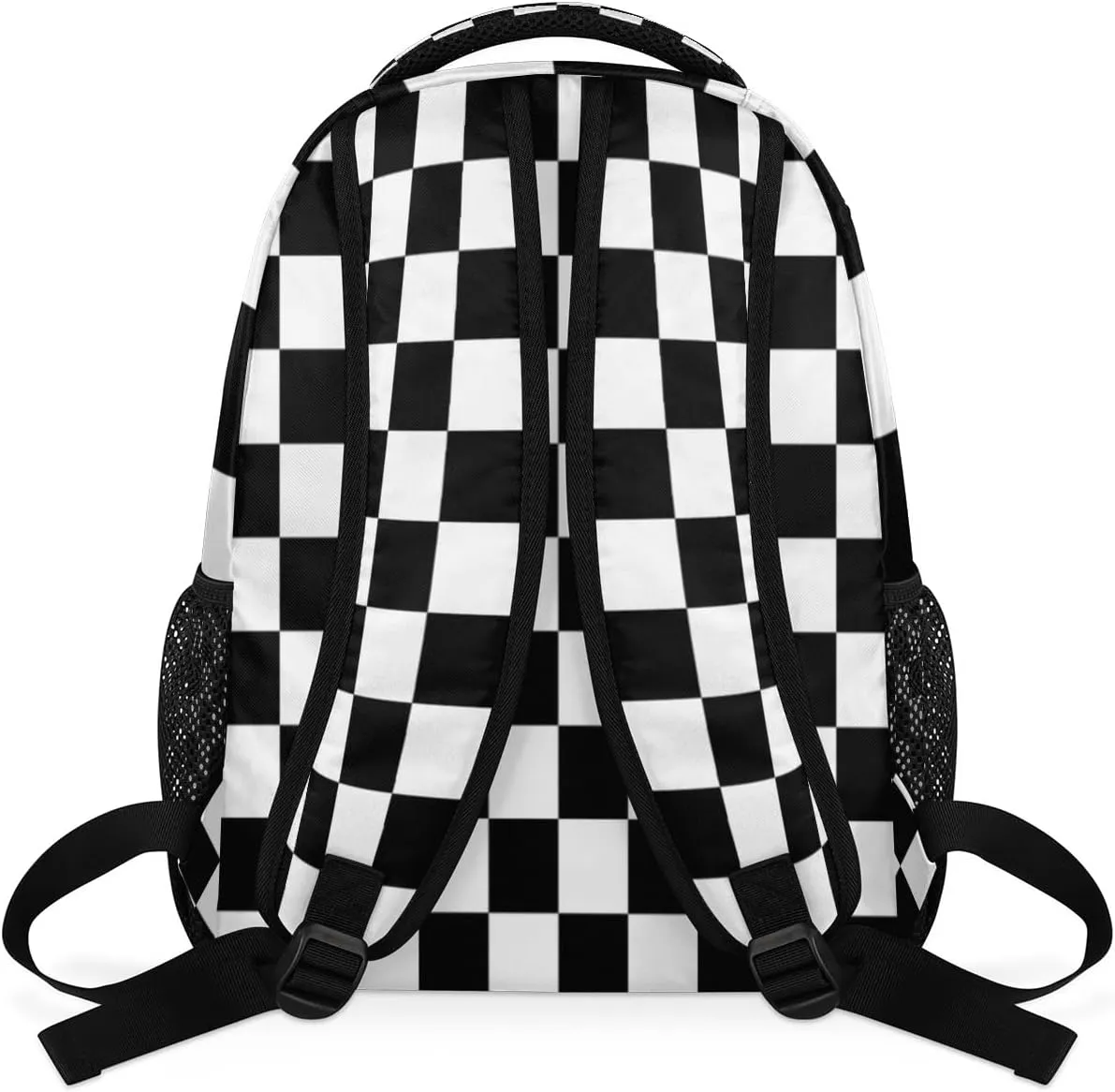 TropicalLife Backpack for School, Checkerboard School Bag for Girls Boys, Lightweight Travel Bookbag Casual College Daypack for Women Men