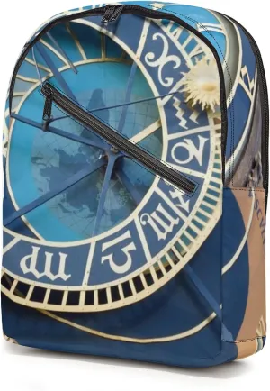 TropicalLife NIxux Astronomical Clock Pattern Backpack Water Resistant School Bags Lightweight Bookbags Camping Travel School Bag Large Capacity Funny Zipper for Boys Girls Teen Adults