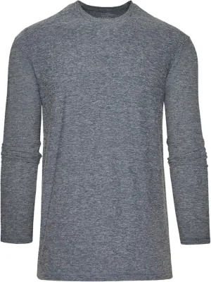 True Classic Active Long Sleeve Crew for Men, Premium Quick Dry Workout Shirts for Men, Pack of 1, Heather Navy, L