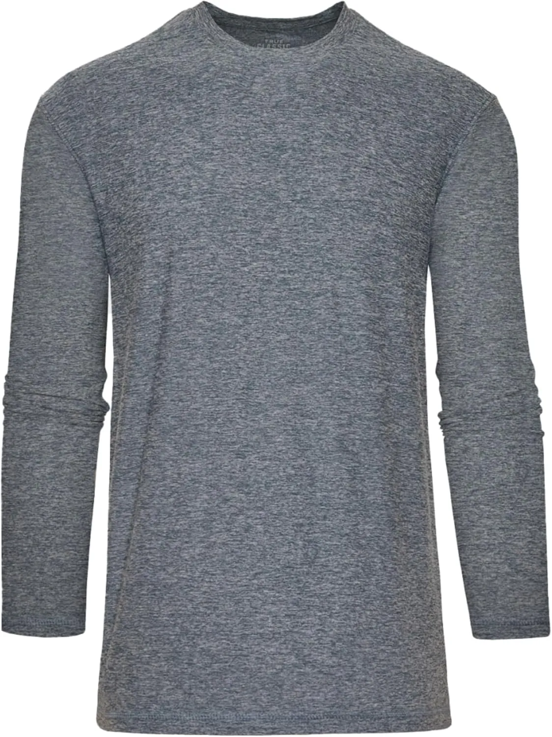 True Classic Active Long Sleeve Crew for Men, Premium Quick Dry Workout Shirts for Men, Pack of 1, Heather Navy, L