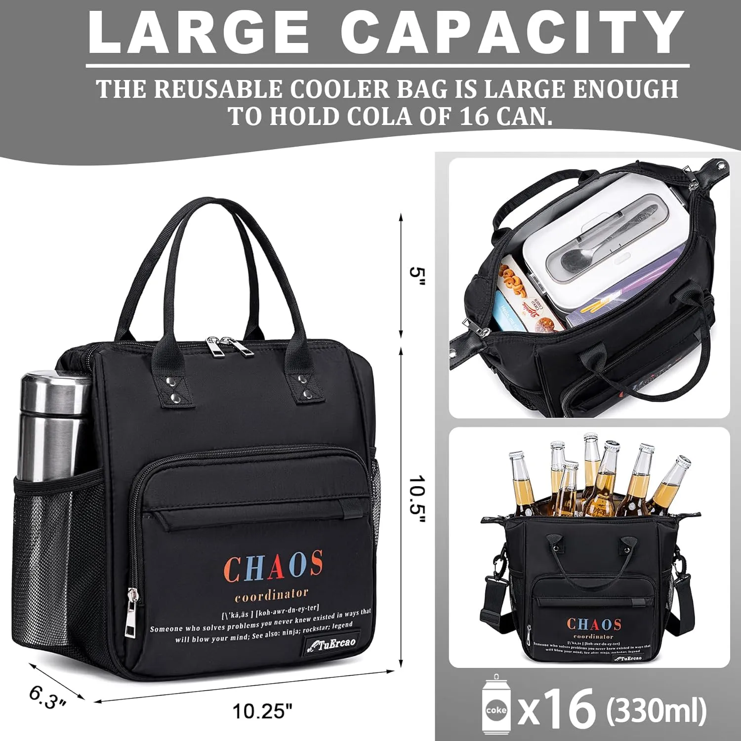 TuErCao Chaos Coordinator Lunch Bag Cool Gifts for Coworkers Employee Appreciation Gifts Office Gifts Administrative Professional Day Gifts Useful Assistant Principal Boss Gifts for Women for Work