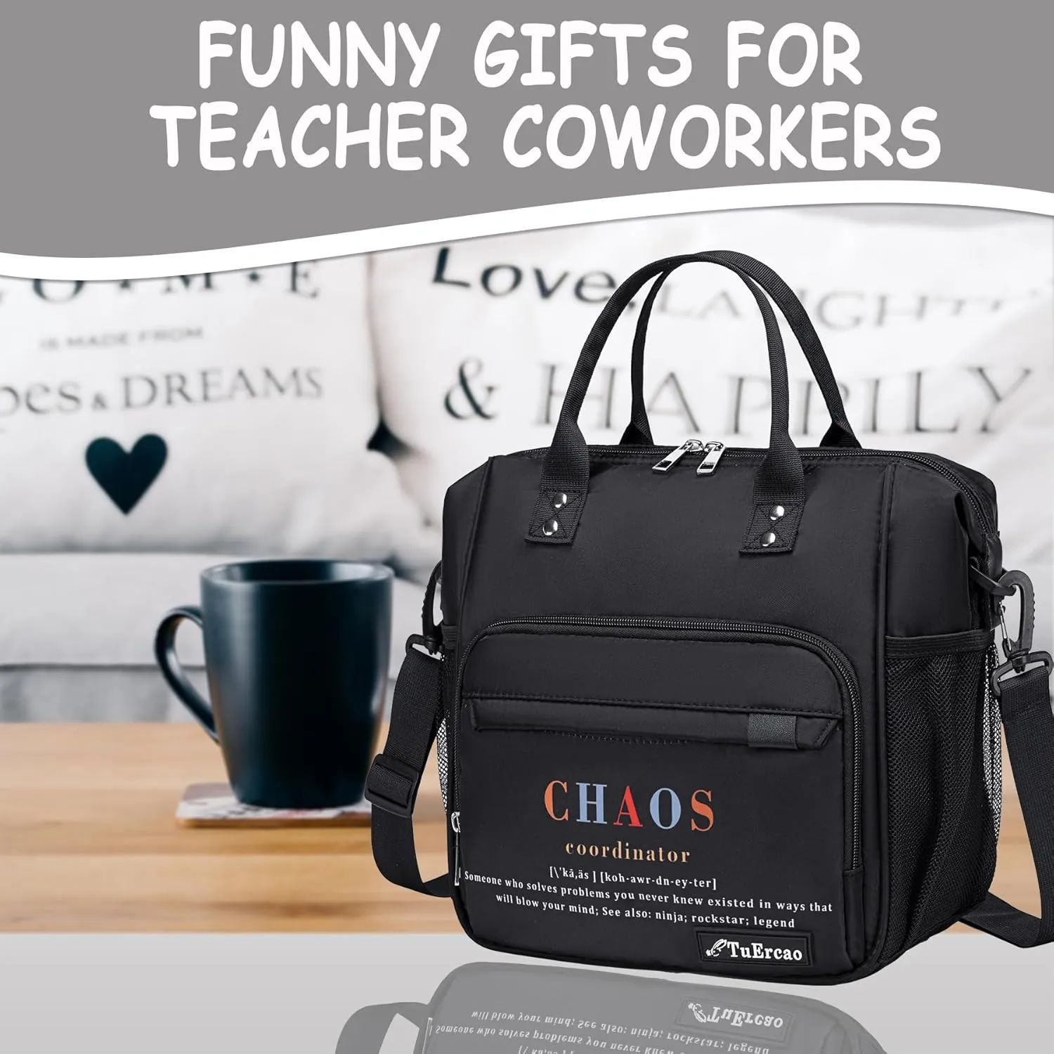 TuErCao Chaos Coordinator Lunch Bag Cool Gifts for Coworkers Employee Appreciation Gifts Office Gifts Administrative Professional Day Gifts Useful Assistant Principal Boss Gifts for Women for Work