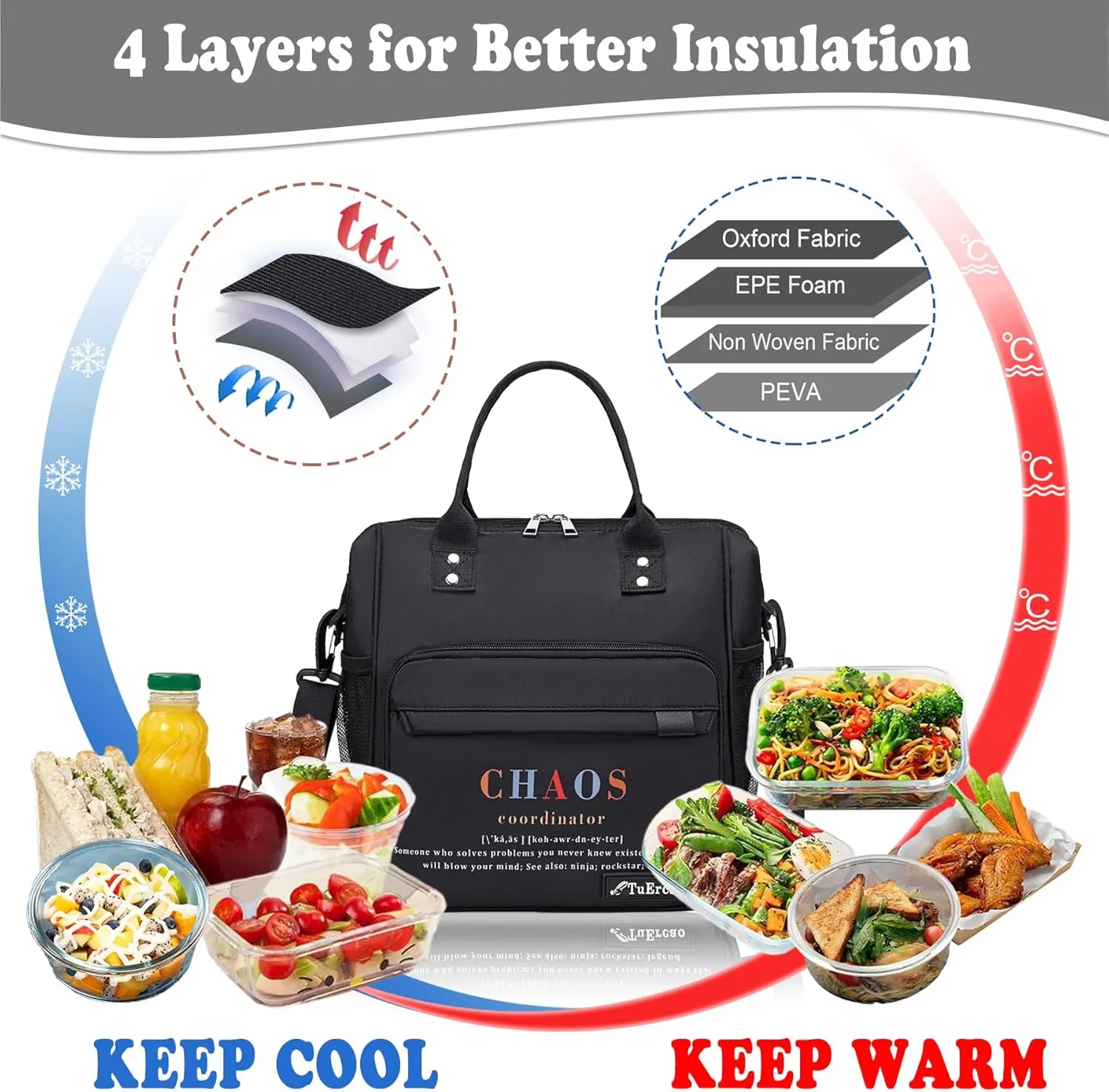 TuErCao Chaos Coordinator Lunch Bag Cool Gifts for Coworkers Employee Appreciation Gifts Office Gifts Administrative Professional Day Gifts Useful Assistant Principal Boss Gifts for Women for Work