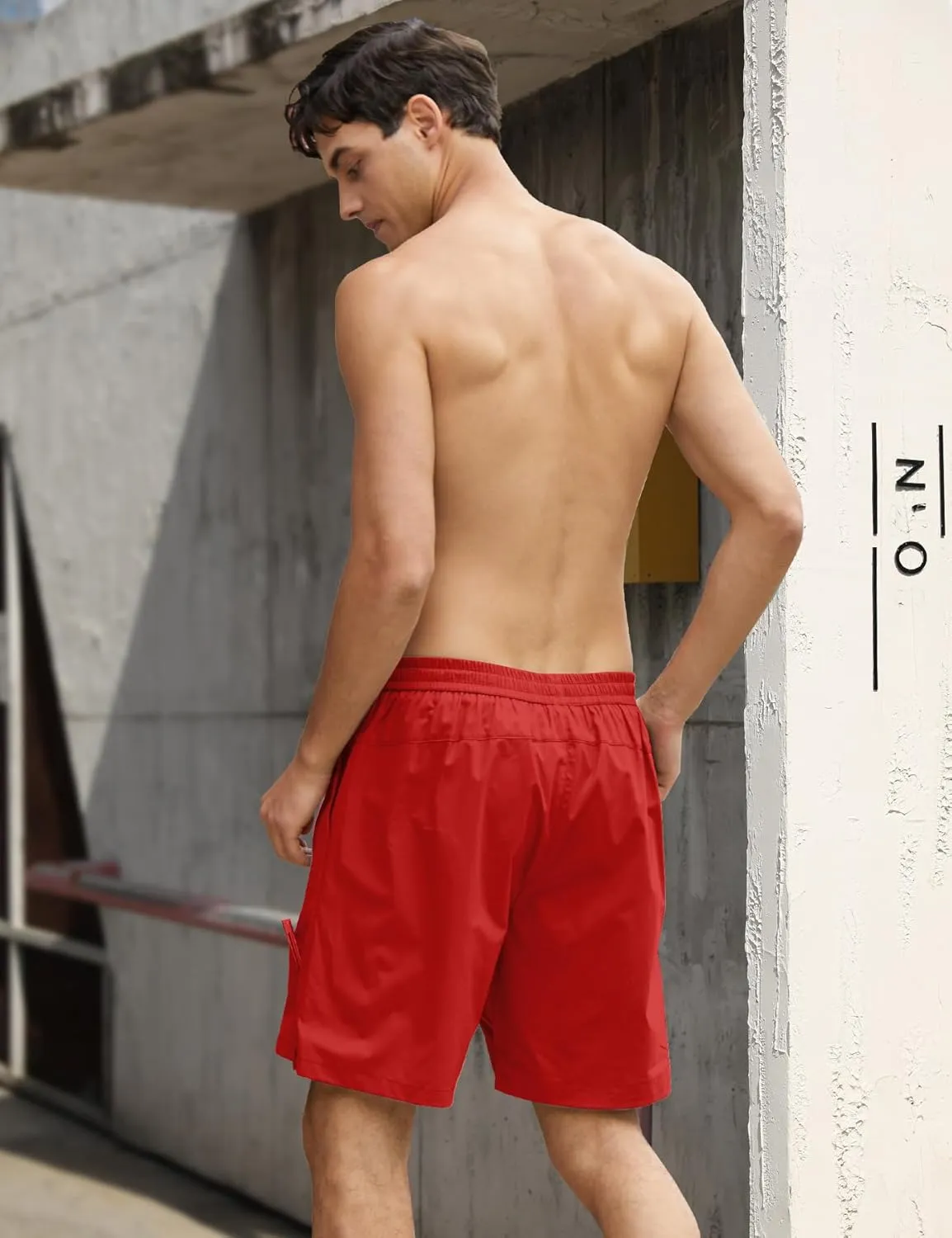 TUONROAD Mens Swim Trunks with Compression Liner 2 in 1 Board Shorts 7 Inch Quick Dry Swimming Shorts with Zipper Pockets