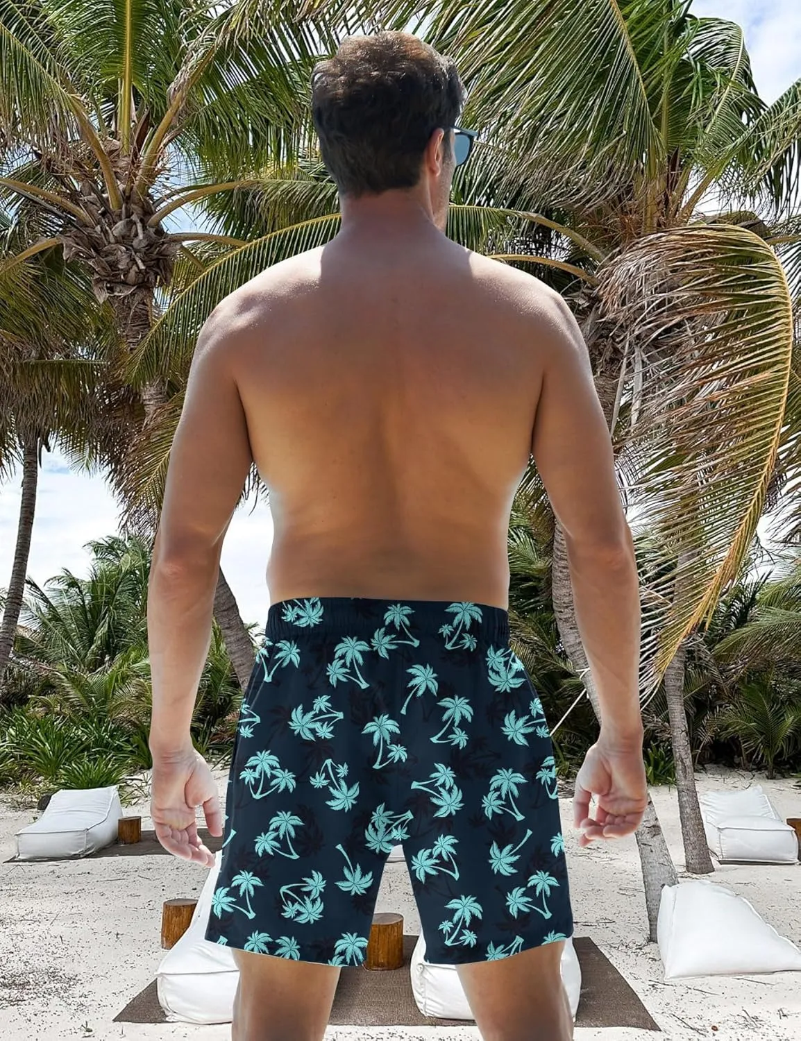 TUONROAD Mens Swim Trunks with Compression Liner 2 in 1 Board Shorts 9 Inch Quick Dry Swimming Trunks with Pockets