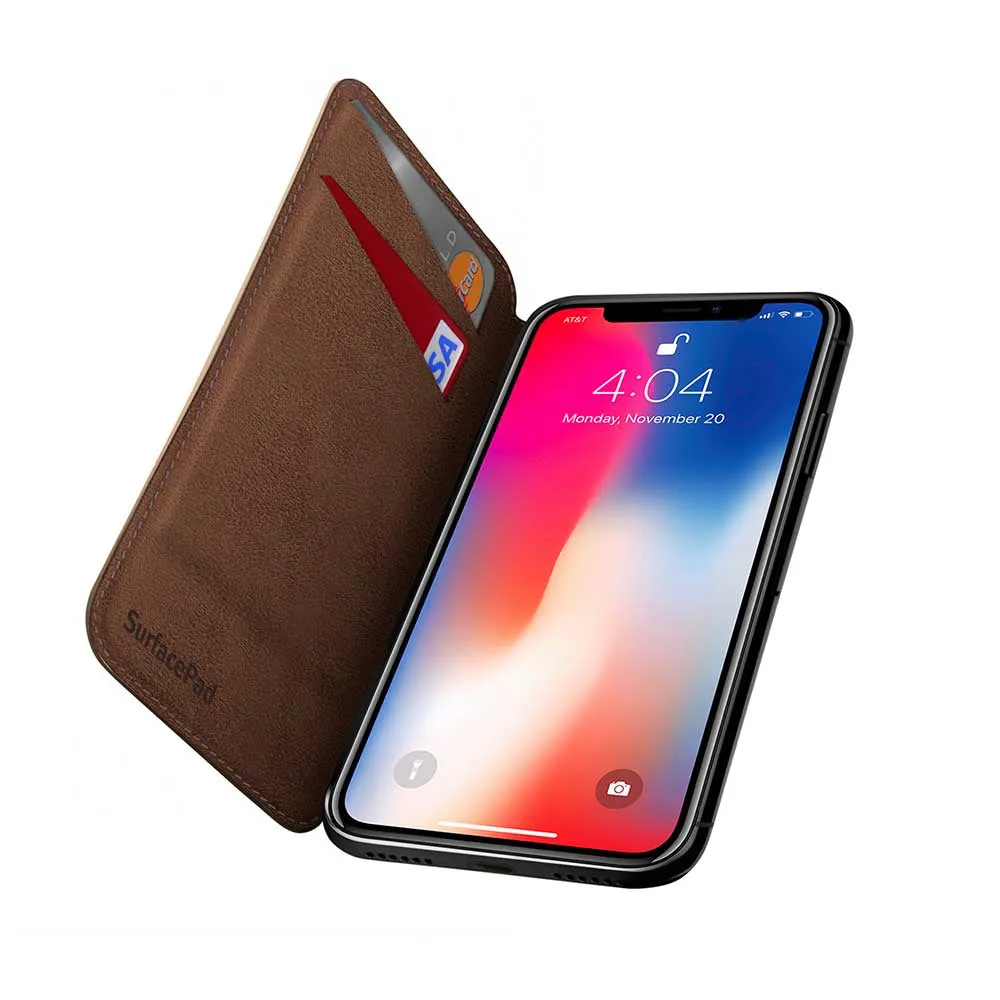 Twelve South SurfacePad Slim Leather Wallet Folio Cover For iPhone XR