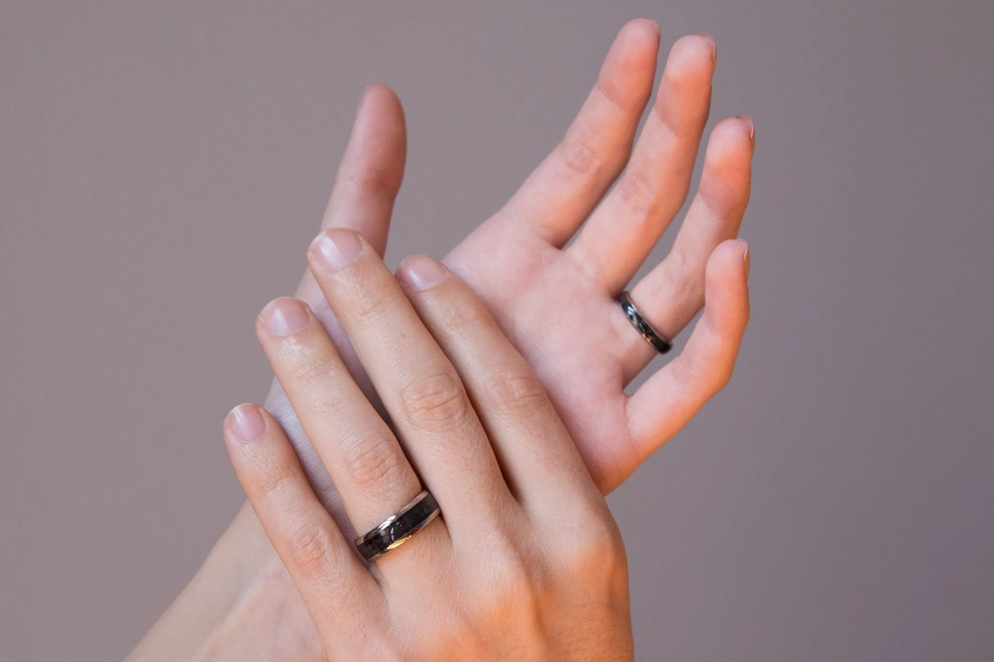 twill carbon fiber and titanium men ring