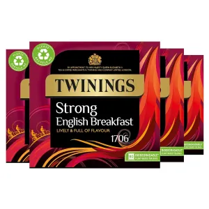Twinings 1706 Strong Breakfast 80's (Pack of 4, Total 320 Tea Bags)