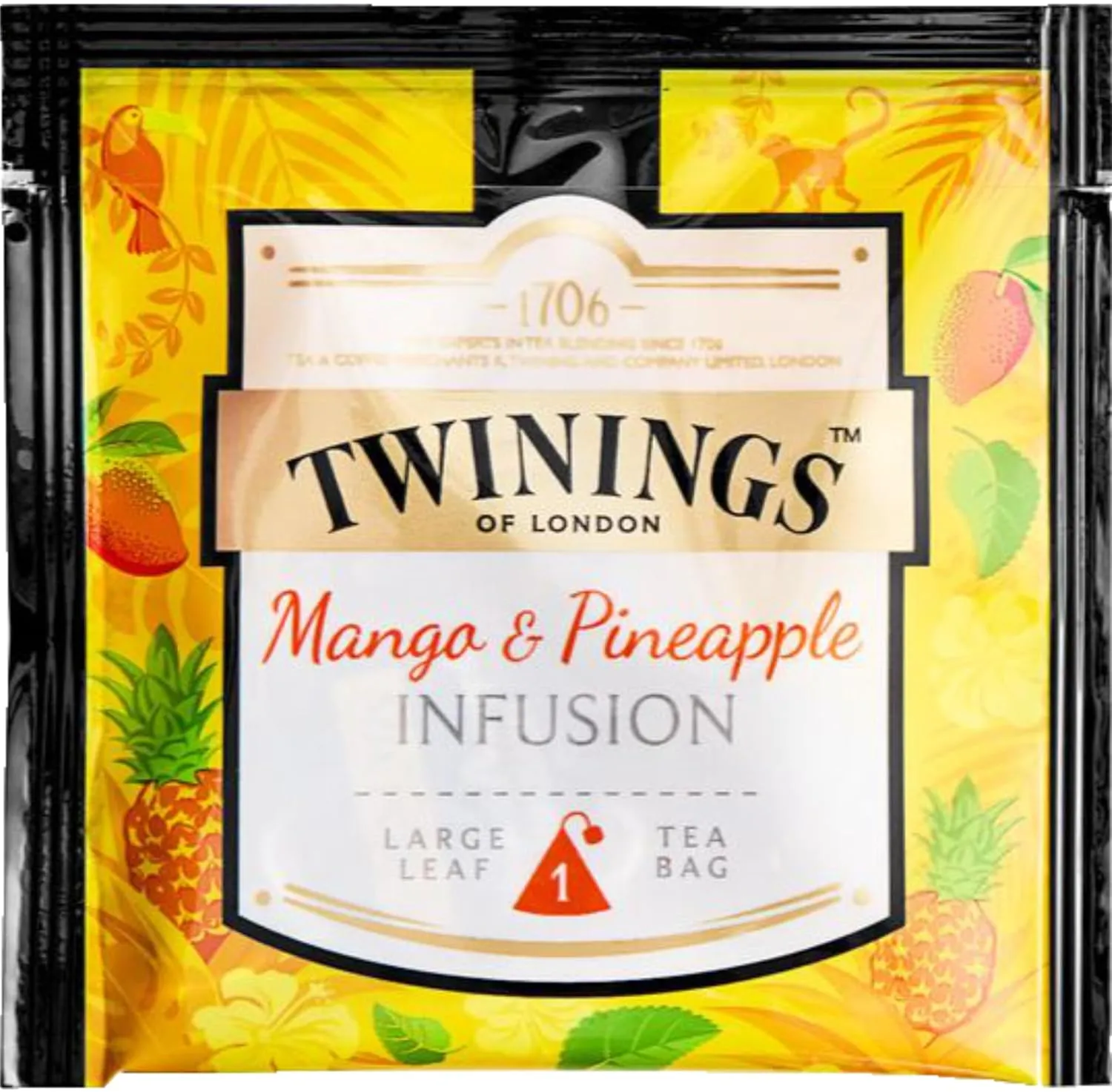 Twinings Discovery Collection Mango & Pineapple Infusion Tea, 30 Large Leaf Pyramid Tea Bags