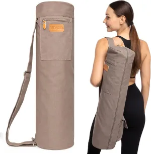 UDANA Yoga Mat Bag, Large – Fits Thick Mats, 3 Storage Pockets, Adjustable Strap