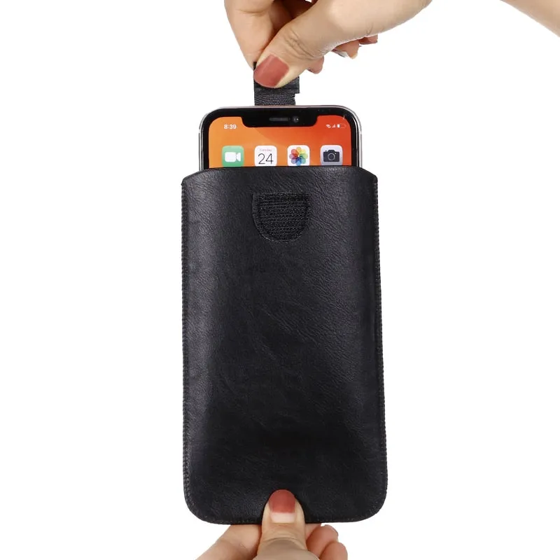 Ultra-thin Leather Waist Phone Holster