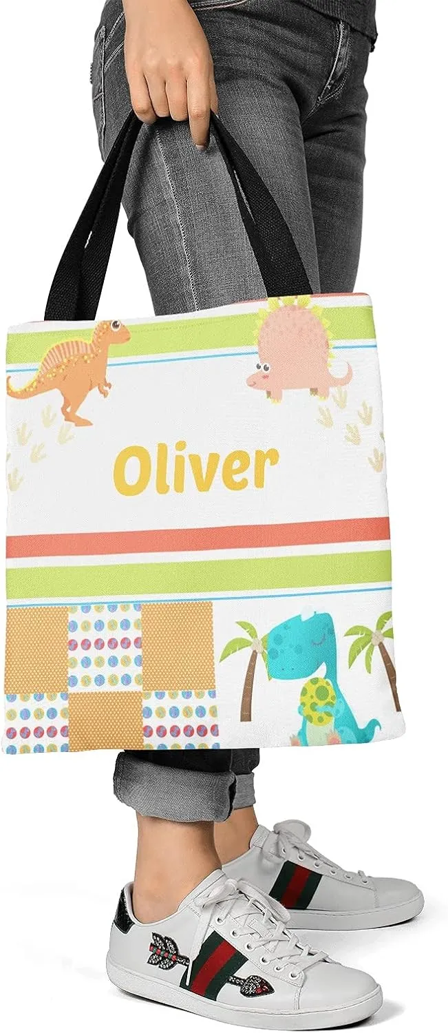 Unicorn Rainbow Personalized Canvas Tote Bags for Women Kids, Reusable Bags for Shopping,Travel,School Handbag Gift