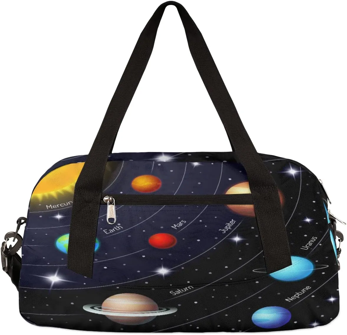 Universe Galaxy Solar System Kids Duffle Bag for Boys Girls Dance Bag,Outer Space Planets Sport Gym Bags Overnight Travel Bags Teen Kids Weekender Bag for School Practice Gymnastic Ballet