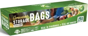 UNNI Compostable Storage Bags, Gallon, Resealable Compostable Food Storage Bags,100 Count,10.5 x 10.7 inches,Earth Friendly Highest ASTM D6400,US BPI, CMA & Europe OK Compost Certified, San Francisco