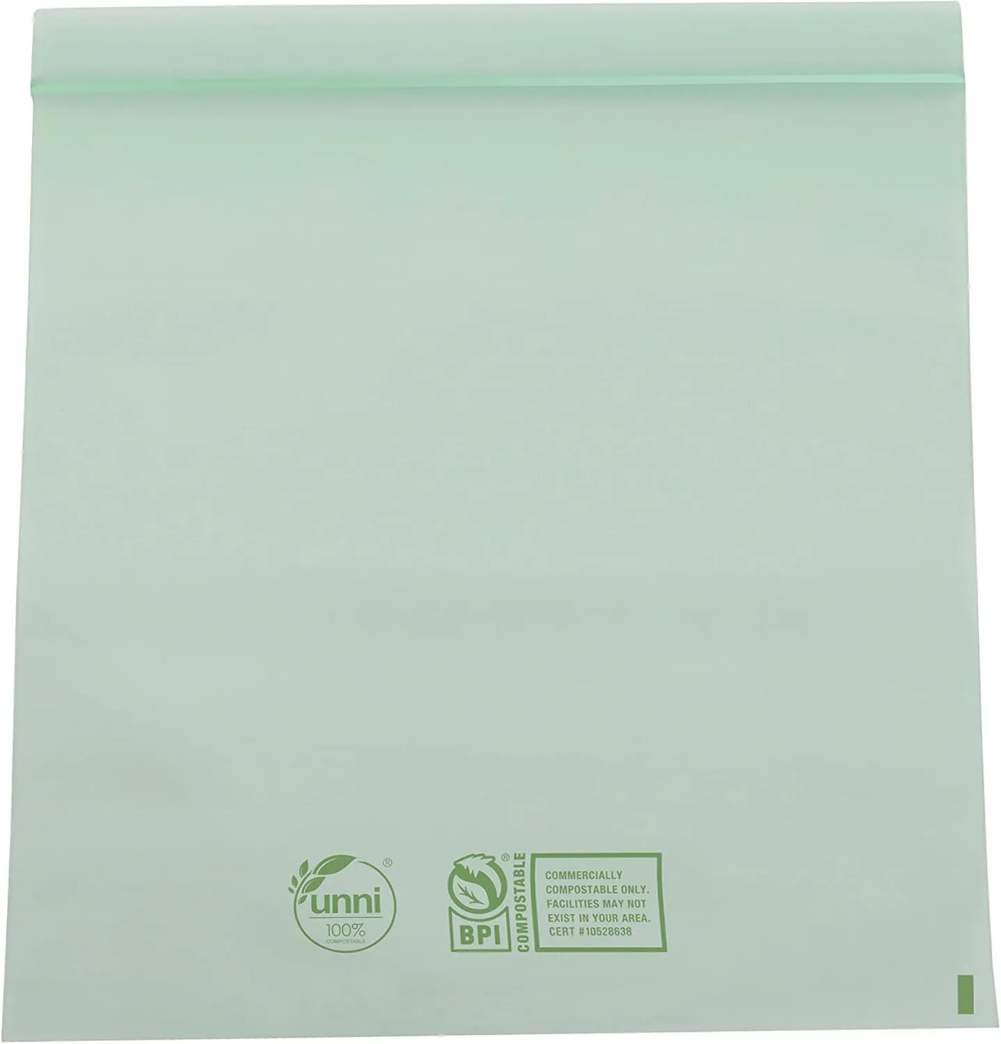 UNNI Compostable Storage Bags, Gallon, Resealable Compostable Food Storage Bags,100 Count,10.5 x 10.7 inches,Earth Friendly Highest ASTM D6400,US BPI, CMA & Europe OK Compost Certified, San Francisco