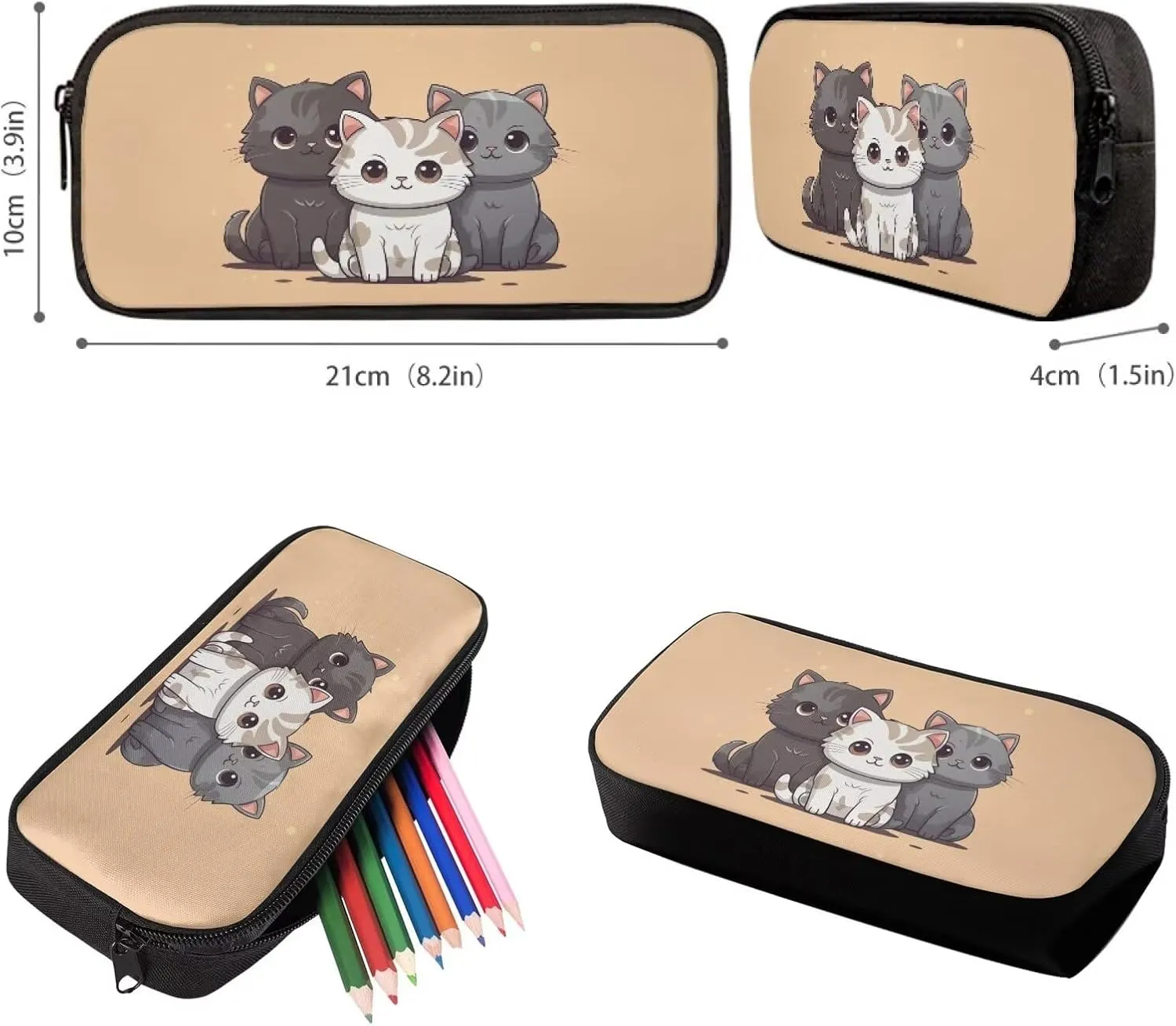 Upetstory Kawaii Cat Backpack Girly School Bag with Lunch Box for Girls 4-6 6-8 7-10 10-12 Kids School Bookbag Pencil Purse Elementary Kindergarten Preschool Bookbag Student Schoolbag Rucksack