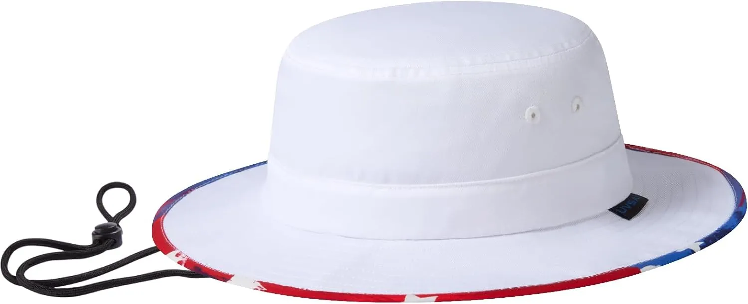 UPF 50  Foldable Sun Hat Patterned Under Brim Bucket Hats for Summer Hiking Fishing Beach Safari Men Women
