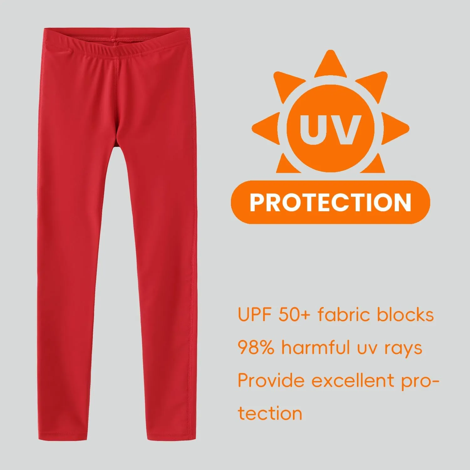 UPF 50  Kids Swim Pants, Girls Boys Swimming Leggings UV Protection Long Elastic Beach Surfing