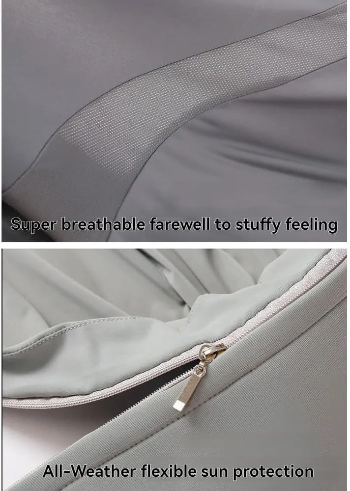 UPF50  UV Protection Hoodie (Lab-Tested ≥95% UV Block), Detachable Visor for Hiking/Beach/Driving【Free UV Card】