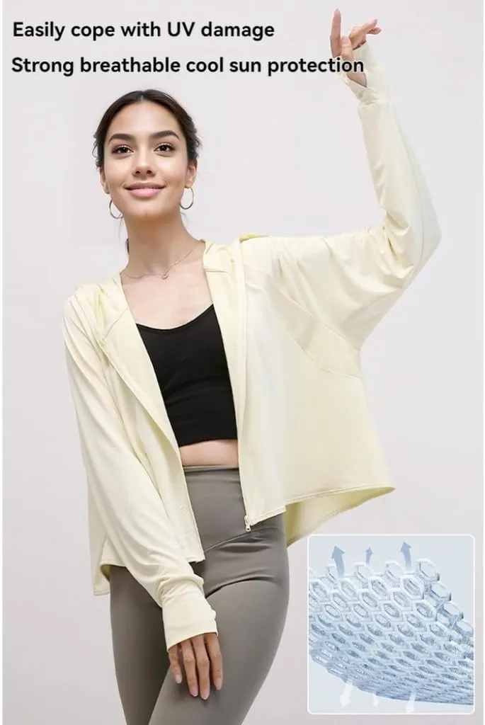 UPF50  UV Protection Hoodie (Lab-Tested ≥95% UV Block), Detachable Visor for Hiking/Beach/Driving【Free UV Card】