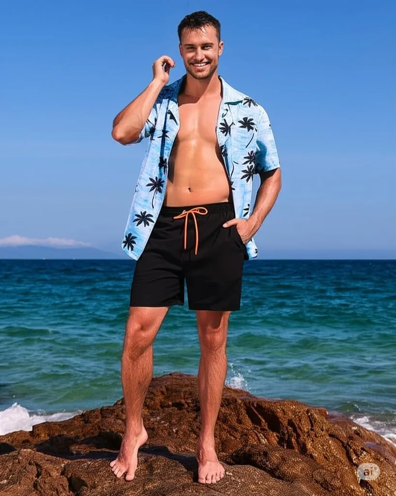 URBEST Men's Swim Trunks with Compression Liner Quick Dry Beach Shorts with Pockets for Beach and Swimming