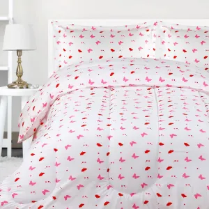 Utopia Bedding All Season Butterfly Comforter Set with 2 Pillow Cases, 3 Piece Soft Brushed Microfiber Kids Bedding Set for Boys/Girls, Machine Washable (Twin)