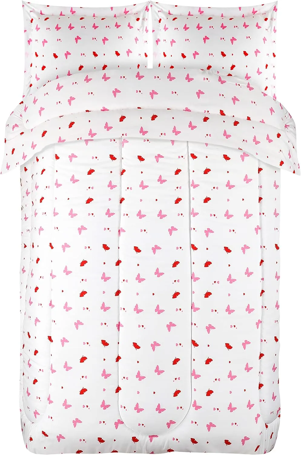 Utopia Bedding All Season Butterfly Comforter Set with 2 Pillow Cases, 3 Piece Soft Brushed Microfiber Kids Bedding Set for Boys/Girls, Machine Washable (Twin)
