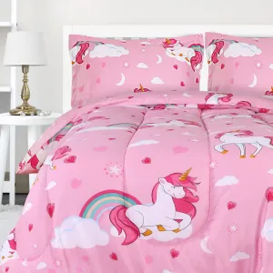Utopia Bedding All Season Unicorn Comforter Set with 2 Pillow Cases, 3 Piece Soft Brushed Microfiber Kids Bedding Set for Boys/Girls, Machine Washable (Twin)