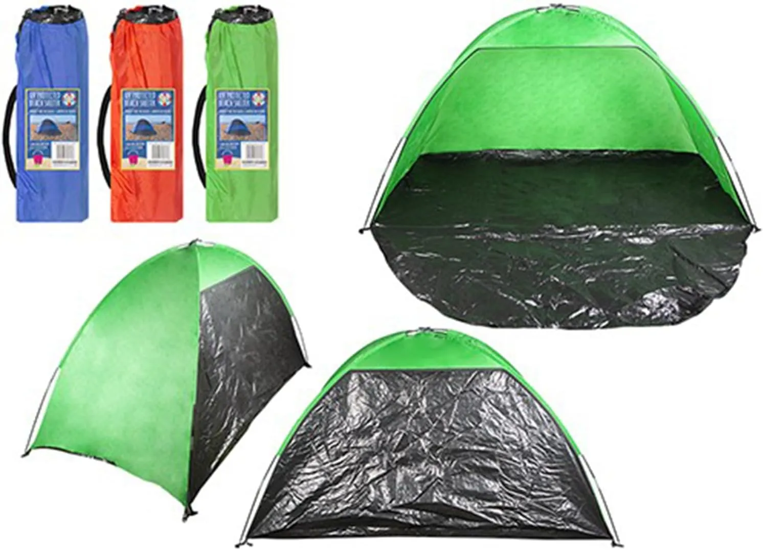UV Protected Beach SHELTER in Carry Bag 3 Assorted Colours