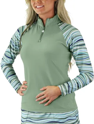 UV SKINZ UPF 50  Womens Long Sleeve Quarter Zip Sun & Swim Shirt