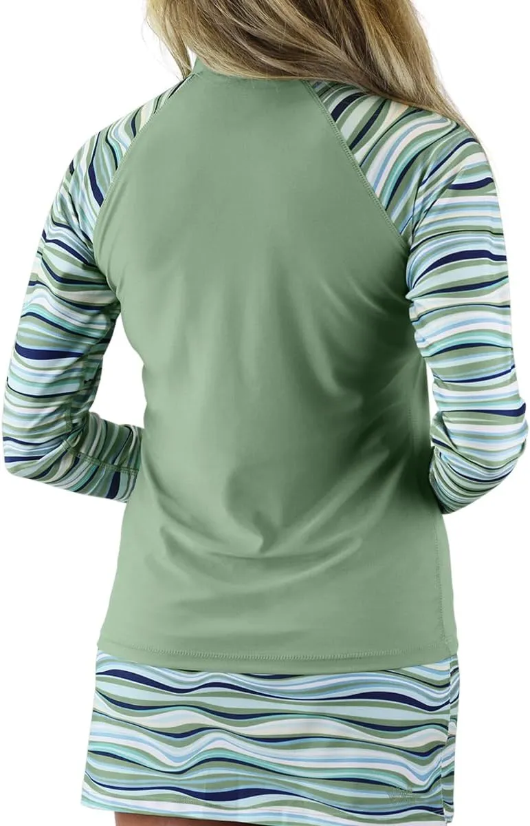 UV SKINZ UPF 50  Womens Long Sleeve Quarter Zip Sun & Swim Shirt