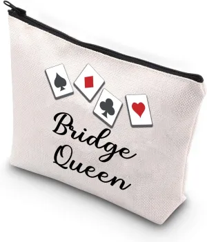 VAMSII Bridge Queen Makeup Bag Bridge Players Gifts Bridge Card Game Gifts for Bridge Lovers Poker Player Gifts (WT-Bridge Queen)